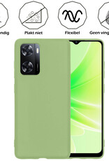 Nomfy Hoesje Geschikt voor OPPO A57 Hoesje Siliconen Cover Case Met 2x Screenprotector - Hoes Geschikt voor OPPO A57 Hoes Back Case - Groen