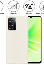 Nomfy Hoesje Geschikt voor OPPO A57 Hoesje Siliconen Cover Case Met 2x Screenprotector - Hoes Geschikt voor OPPO A57 Hoes Back Case - Wit