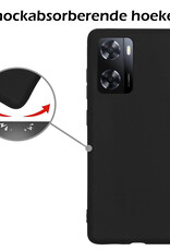 Nomfy Hoesje Geschikt voor OPPO A57 Hoesje Siliconen Cover Case Met 2x Screenprotector - Hoes Geschikt voor OPPO A57 Hoes Back Case - Zwart