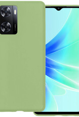 BASEY. Hoes Geschikt voor OPPO A57s Hoesje Siliconen Back Cover Case - Hoesje Geschikt voor OPPO A57s Hoes Cover Hoesje - Groen