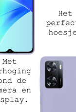 BASEY. Hoes Geschikt voor OPPO A57s Hoesje Siliconen Back Cover Case - Hoesje Geschikt voor OPPO A57s Hoes Cover Hoesje - Lila