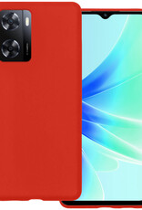 BASEY. Hoes Geschikt voor OPPO A57s Hoesje Siliconen Back Cover Case - Hoesje Geschikt voor OPPO A57s Hoes Cover Hoesje - Rood