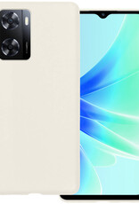 BASEY. Hoes Geschikt voor OPPO A57s Hoesje Siliconen Back Cover Case - Hoesje Geschikt voor OPPO A57s Hoes Cover Hoesje - Wit