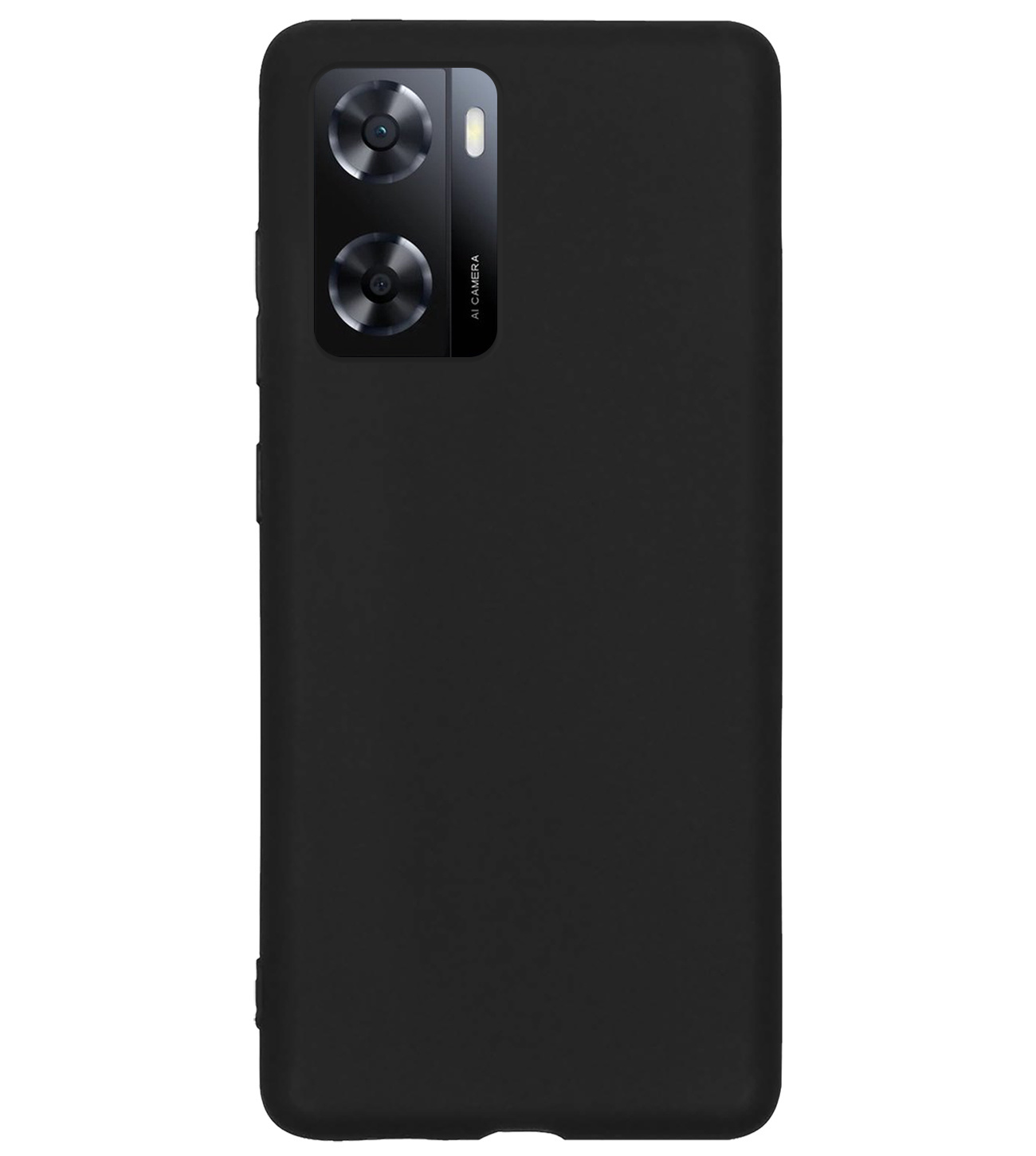 BASEY. Hoes Geschikt voor OPPO A57s Hoesje Siliconen Back Cover Case - Hoesje Geschikt voor OPPO A57s Hoes Cover Hoesje - Zwart