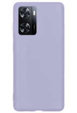 BASEY. Hoes Geschikt voor OPPO A57s Hoesje Siliconen Back Cover Case - Hoesje Geschikt voor OPPO A57s Hoes Cover Hoesje - Lila - 2 Stuks