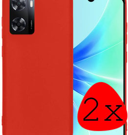BASEY. BASEY. OPPO A57s Hoesje Siliconen - Rood - 2 PACK