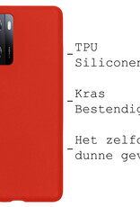 BASEY. Hoes Geschikt voor OPPO A57s Hoesje Siliconen Back Cover Case - Hoesje Geschikt voor OPPO A57s Hoes Cover Hoesje - Rood - 2 Stuks