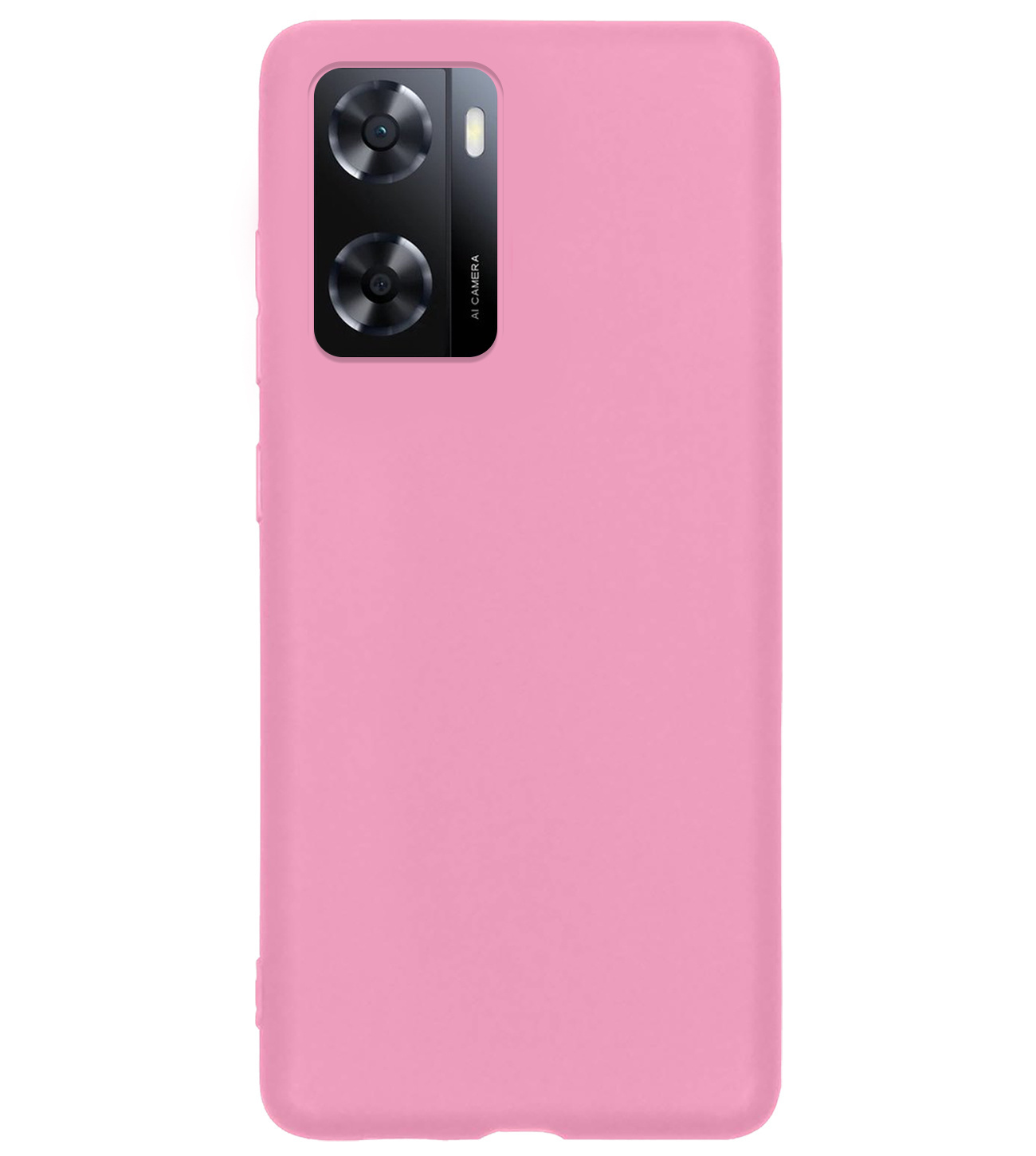 BASEY. OPPO A57s Hoesje Siliconen Back Cover Case - OPPO A57s Hoes Silicone Case Hoesje - Licht Roze - 2 Stuks