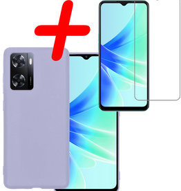 BASEY. BASEY. OPPO A57 Hoesje Siliconen Met Screenprotector - Lila