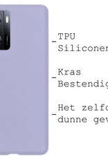 BASEY. Hoes Geschikt voor OPPO A57s Hoesje Siliconen Back Cover Case Met Screenprotector - Hoesje Geschikt voor OPPO A57s Hoes Cover Hoesje - Lila