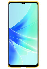 BASEY. Hoes Geschikt voor OPPO A57s Hoesje Siliconen Back Cover Case Met 2x Screenprotector - Hoesje Geschikt voor OPPO A57s Hoes Cover Hoesje - Geel