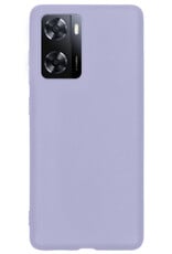 BASEY. Hoes Geschikt voor OPPO A57s Hoesje Siliconen Back Cover Case Met 2x Screenprotector - Hoesje Geschikt voor OPPO A57s Hoes Cover Hoesje - Lila