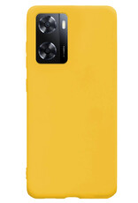 NoXx Hoes Geschikt voor OPPO A57s Hoesje Cover Siliconen Back Case Hoes - Geel