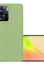 NoXx Hoes Geschikt voor OPPO A57s Hoesje Cover Siliconen Back Case Hoes - Groen
