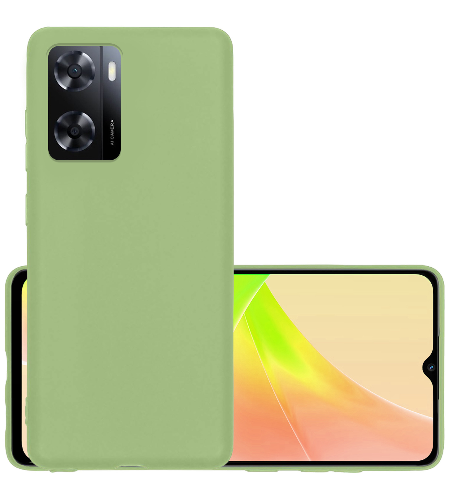 NoXx Hoes Geschikt voor OPPO A57s Hoesje Cover Siliconen Back Case Hoes - Groen