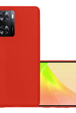 NoXx Hoes Geschikt voor OPPO A57s Hoesje Cover Siliconen Back Case Hoes - Rood