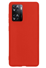 NoXx Hoes Geschikt voor OPPO A57s Hoesje Cover Siliconen Back Case Hoes - Rood