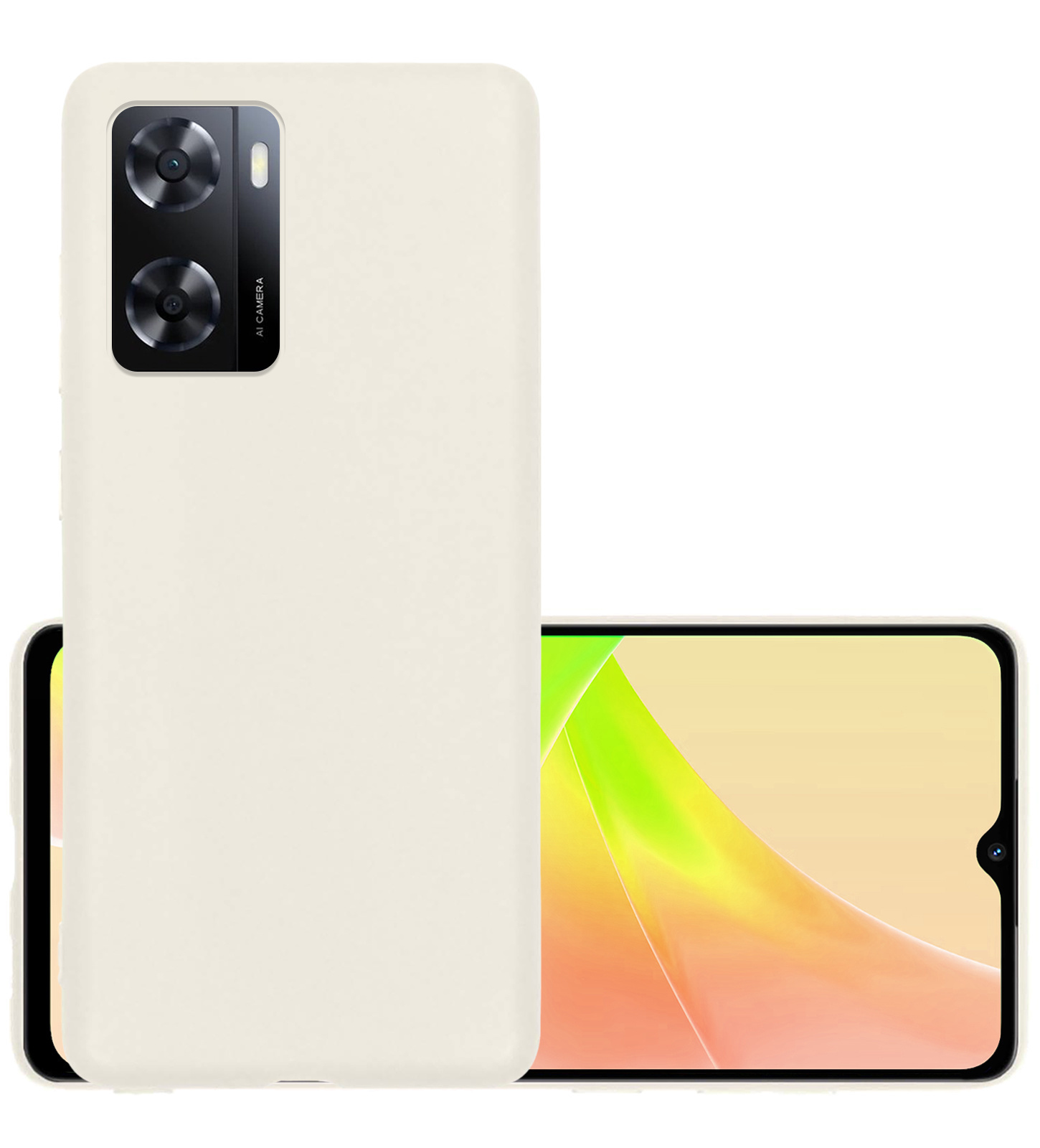 NoXx Hoes Geschikt voor OPPO A57s Hoesje Cover Siliconen Back Case Hoes - Wit
