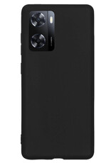 NoXx Hoes Geschikt voor OPPO A57s Hoesje Cover Siliconen Back Case Hoes - Zwart