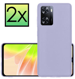 NoXx NoXx OPPO A57s Hoesje Siliconen - Lila - 2 PACK