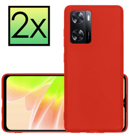 NoXx NoXx OPPO A57s Hoesje Siliconen - Rood - 2 PACK