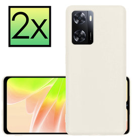 NoXx NoXx OPPO A57s Hoesje Siliconen - Wit - 2 PACK
