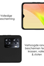 NoXx Hoes Geschikt voor OPPO A57s Hoesje Cover Siliconen Back Case Hoes - Zwart - 2x