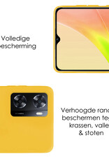 NoXx Hoes Geschikt voor OPPO A57s Hoesje Cover Siliconen Back Case Hoes Met Screenprotector - Geel