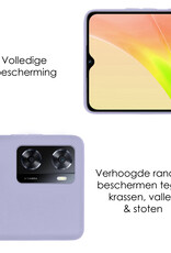 NoXx Hoes Geschikt voor OPPO A57s Hoesje Cover Siliconen Back Case Hoes Met Screenprotector - Lila