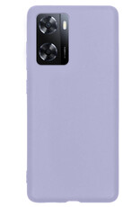 NoXx Hoes Geschikt voor OPPO A57s Hoesje Cover Siliconen Back Case Hoes Met Screenprotector - Lila