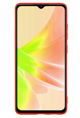 NoXx Hoes Geschikt voor OPPO A57s Hoesje Cover Siliconen Back Case Hoes Met Screenprotector - Rood