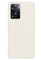 NoXx Hoes Geschikt voor OPPO A57s Hoesje Cover Siliconen Back Case Hoes Met Screenprotector - Wit