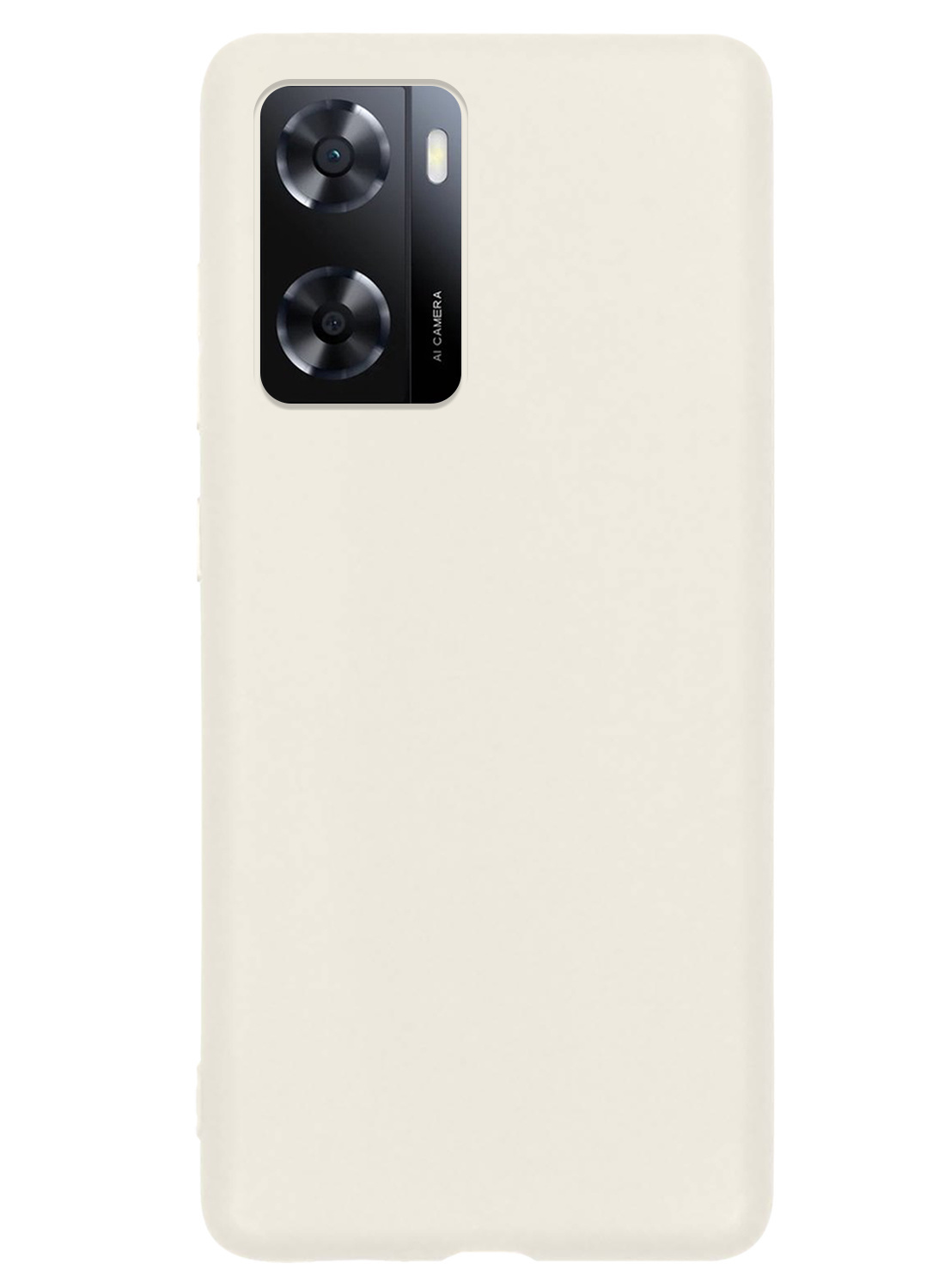 NoXx Hoes Geschikt voor OPPO A57s Hoesje Cover Siliconen Back Case Hoes Met Screenprotector - Wit