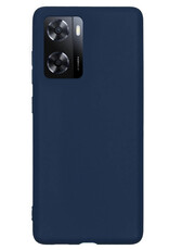 NoXx Hoes Geschikt voor OPPO A57s Hoesje Cover Siliconen Back Case Hoes Met 2x Screenprotector - Donkerblauw