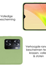 NoXx Hoes Geschikt voor OPPO A57s Hoesje Cover Siliconen Back Case Hoes Met 2x Screenprotector - Groen