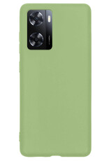 Nomfy Hoesje Geschikt voor OPPO A57s Hoesje Siliconen Cover Case - Hoes Geschikt voor OPPO A57s Hoes Back Case - Groen