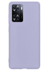 Nomfy Hoesje Geschikt voor OPPO A57s Hoesje Siliconen Cover Case - Hoes Geschikt voor OPPO A57s Hoes Back Case - Lila
