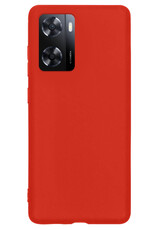 Nomfy Hoesje Geschikt voor OPPO A57s Hoesje Siliconen Cover Case - Hoes Geschikt voor OPPO A57s Hoes Back Case - Rood