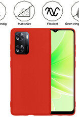Nomfy Hoesje Geschikt voor OPPO A57s Hoesje Siliconen Cover Case - Hoes Geschikt voor OPPO A57s Hoes Back Case - Rood