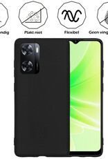 Nomfy Hoesje Geschikt voor OPPO A57s Hoesje Siliconen Cover Case - Hoes Geschikt voor OPPO A57s Hoes Back Case - Zwart