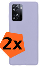 Nomfy Hoesje Geschikt voor OPPO A57s Hoesje Siliconen Cover Case - Hoes Geschikt voor OPPO A57s Hoes Back Case - 2-PACK - Lila