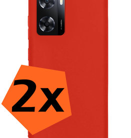 Nomfy Nomfy OPPO A57s Hoesje Siliconen - Rood - 2 PACK