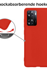 Nomfy Hoesje Geschikt voor OPPO A57s Hoesje Siliconen Cover Case - Hoes Geschikt voor OPPO A57s Hoes Back Case - 2-PACK - Rood