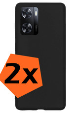 Nomfy Hoesje Geschikt voor OPPO A57s Hoesje Siliconen Cover Case - Hoes Geschikt voor OPPO A57s Hoes Back Case - 2-PACK - Zwart