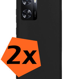Nomfy Nomfy OPPO A57s Hoesje Siliconen - Zwart - 2 PACK
