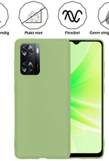 Nomfy Hoesje Geschikt voor OPPO A57s Hoesje Siliconen Cover Case Met Screenprotector - Hoes Geschikt voor OPPO A57s Hoes Back Case - Groen