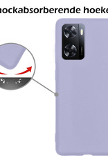 Nomfy Hoesje Geschikt voor OPPO A57s Hoesje Siliconen Cover Case Met Screenprotector - Hoes Geschikt voor OPPO A57s Hoes Back Case - Lila