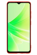 Nomfy OPPO A57s Hoesje Siliconen Case Back Cover Met Screenprotector - OPPO A57s Hoes Cover Silicone - Rood