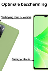 Nomfy Hoesje Geschikt voor OPPO A57s Hoesje Siliconen Cover Case Met 2x Screenprotector - Hoes Geschikt voor OPPO A57s Hoes Back Case - Groen