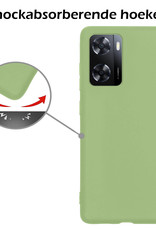 Nomfy Hoesje Geschikt voor OPPO A57s Hoesje Siliconen Cover Case Met 2x Screenprotector - Hoes Geschikt voor OPPO A57s Hoes Back Case - Groen